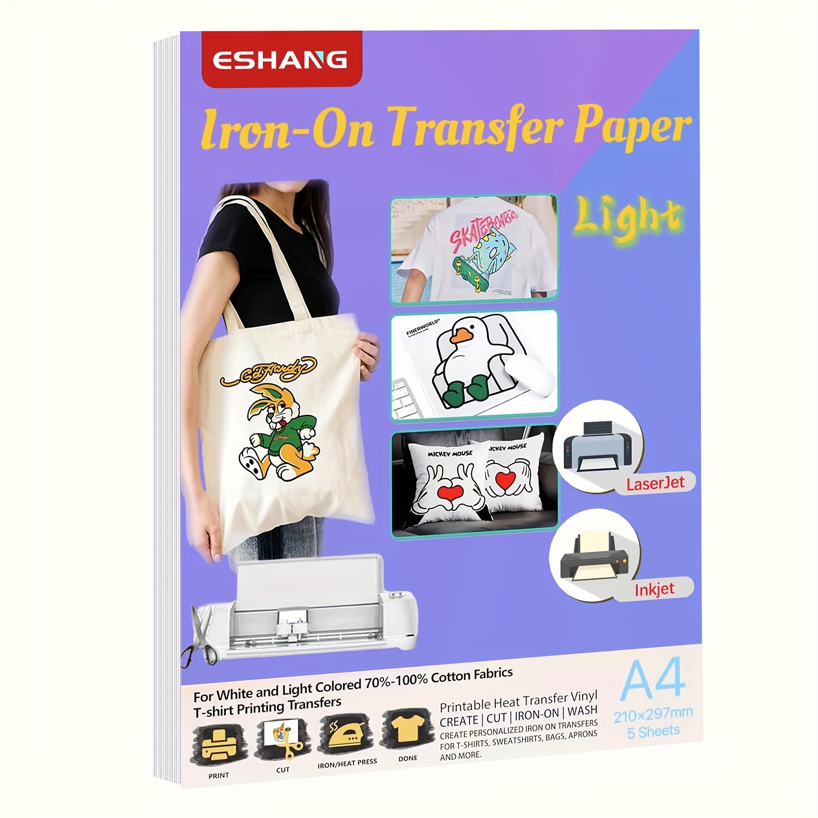 Heat Transfer Vinyl Roll - A4 Boyutunda Açık Renkli Kumaşlar İçin